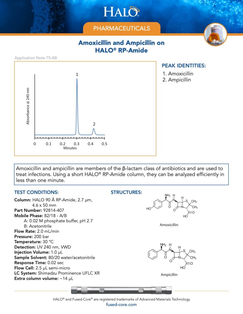 amoxicillin and ampicillin on halo rp-amide