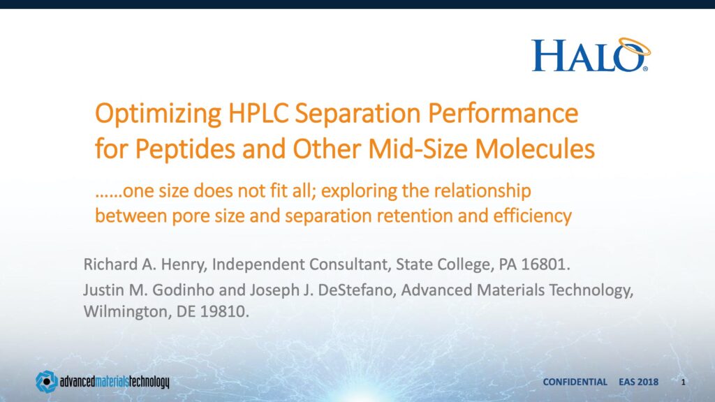 optimizing hplc separation performance for peptides and other mid-size molecules