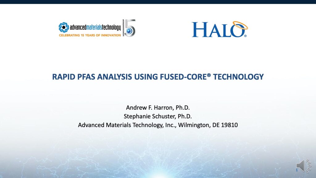 rapid pfas analysis with fused core technology