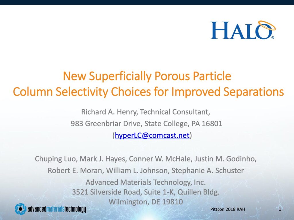 new superficially porous particle column selectivity choices for improved separations