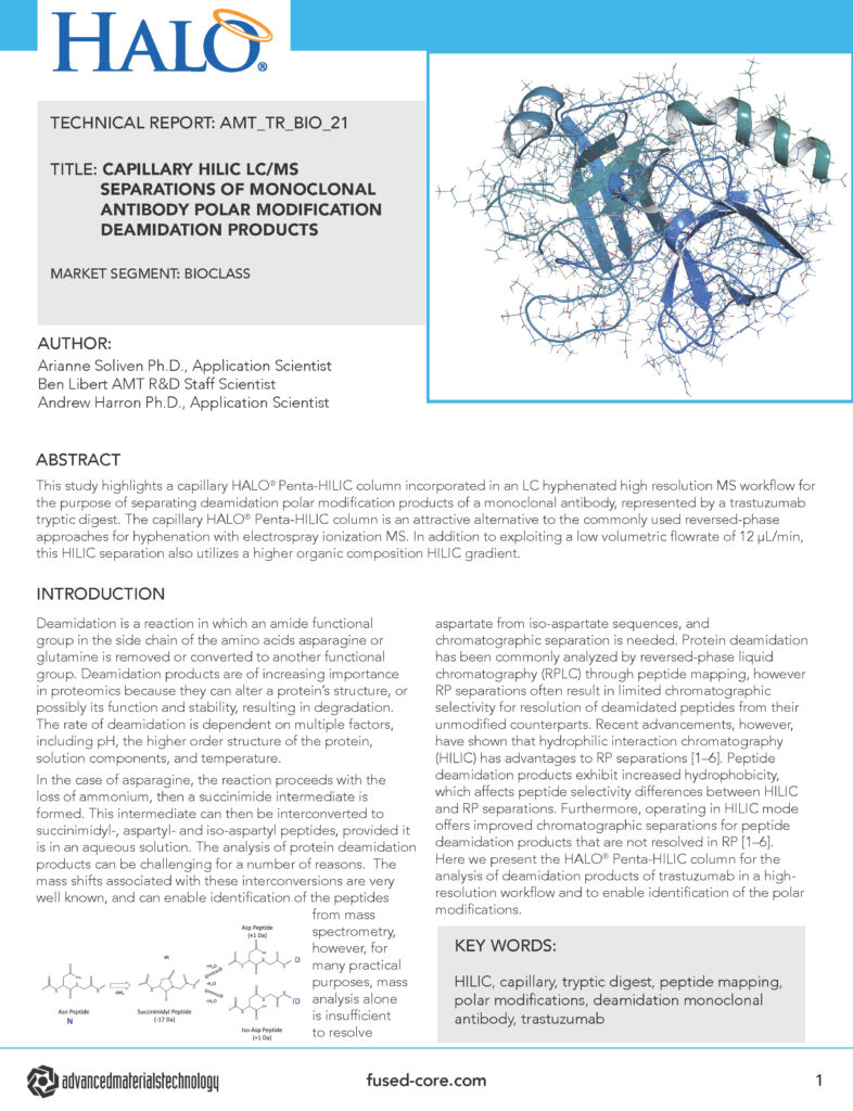 halo technical report on capillary hilic lc/ms separations