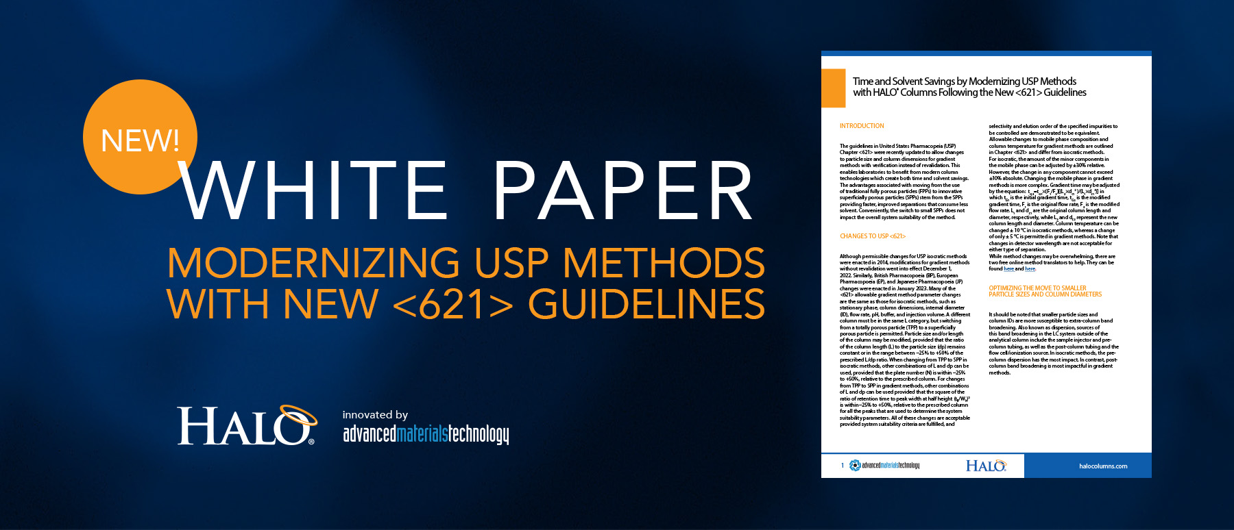 New USP Guideline White Paper HALO® Columns for Chromatography