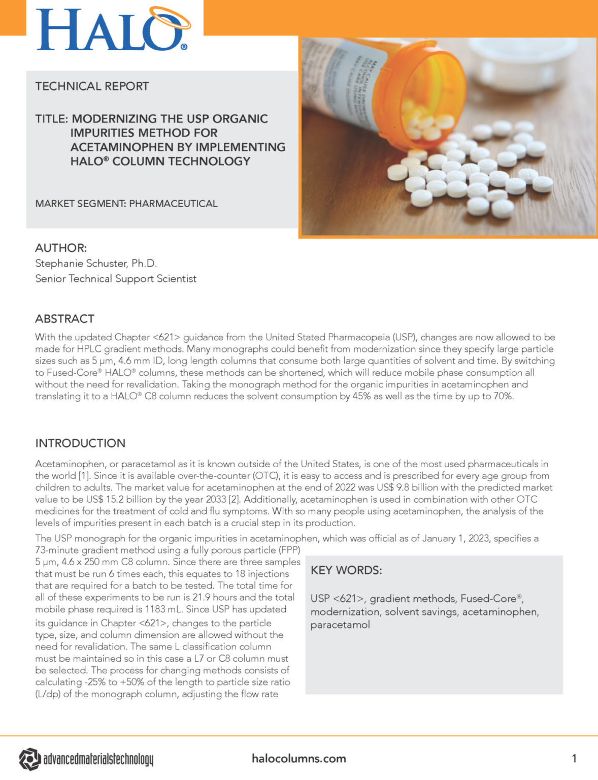 Modernizing the USP Organic Impurities Method for Acetaminophen | HALO ...