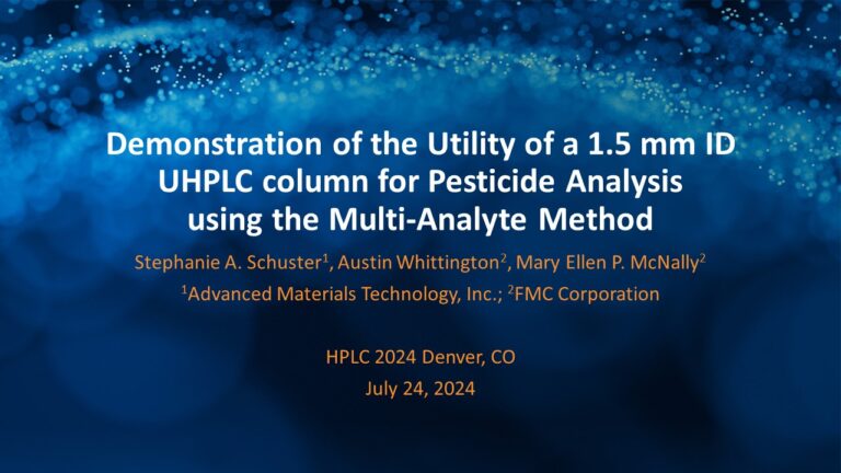 Demonstration of the Utility of a 1.5 mm ID UHPLC column for Pesticide ...